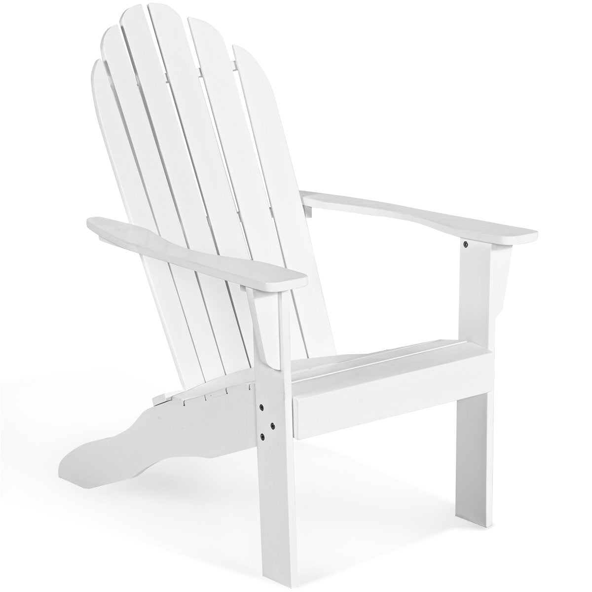 Outdoor Adirondack Chair Solid Wood Durable Patio Garden Furniture White