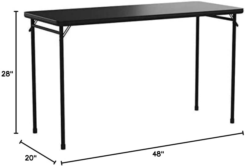 Vinyl Top Folding Table, Black
