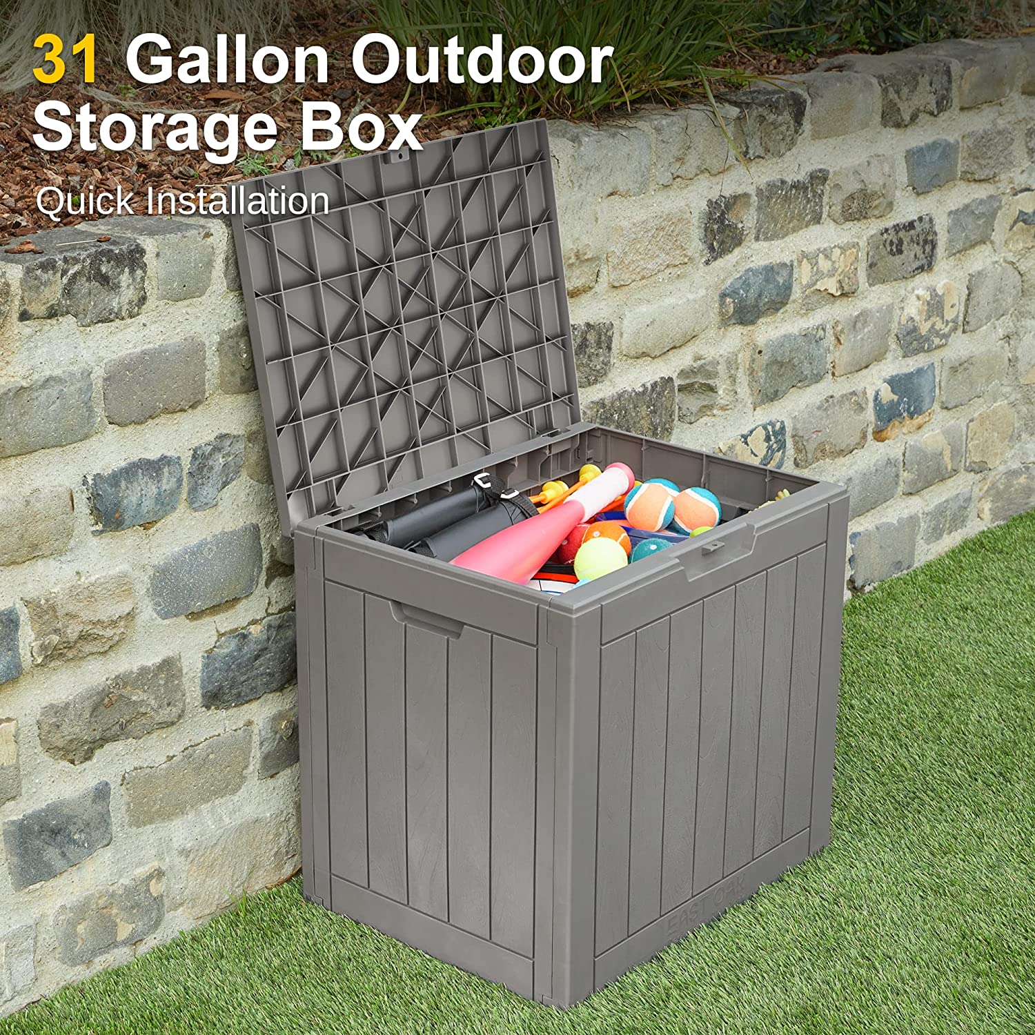 Deck Box 60 Gallon Indoor and Outdoor Storage Box