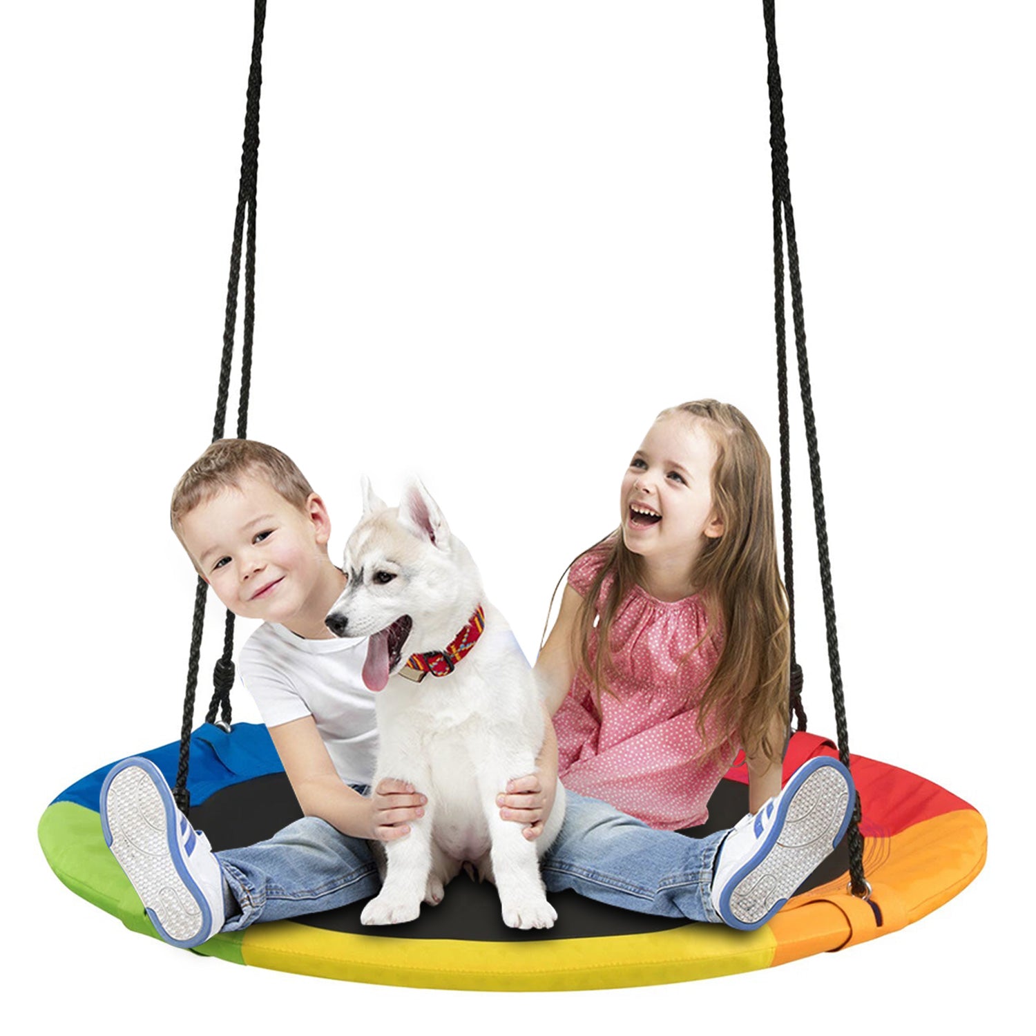 40in Tree Swing Indoor Outdoor Play Set Swing for Kids, Colorful